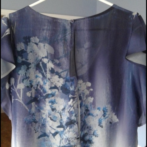 Floral, tree, bird pattern shirt - Picture 2 of 4